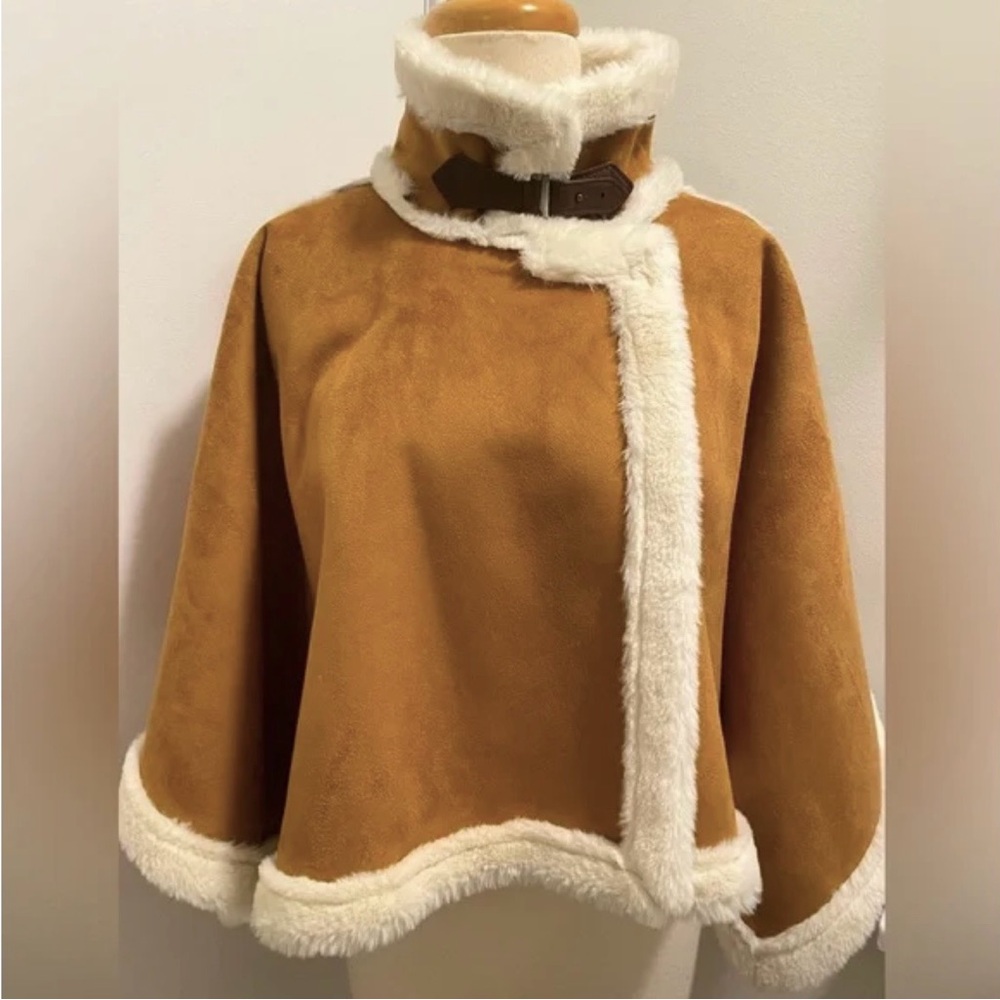 Rachel Zoe Camel and Ivory Cape Jacket